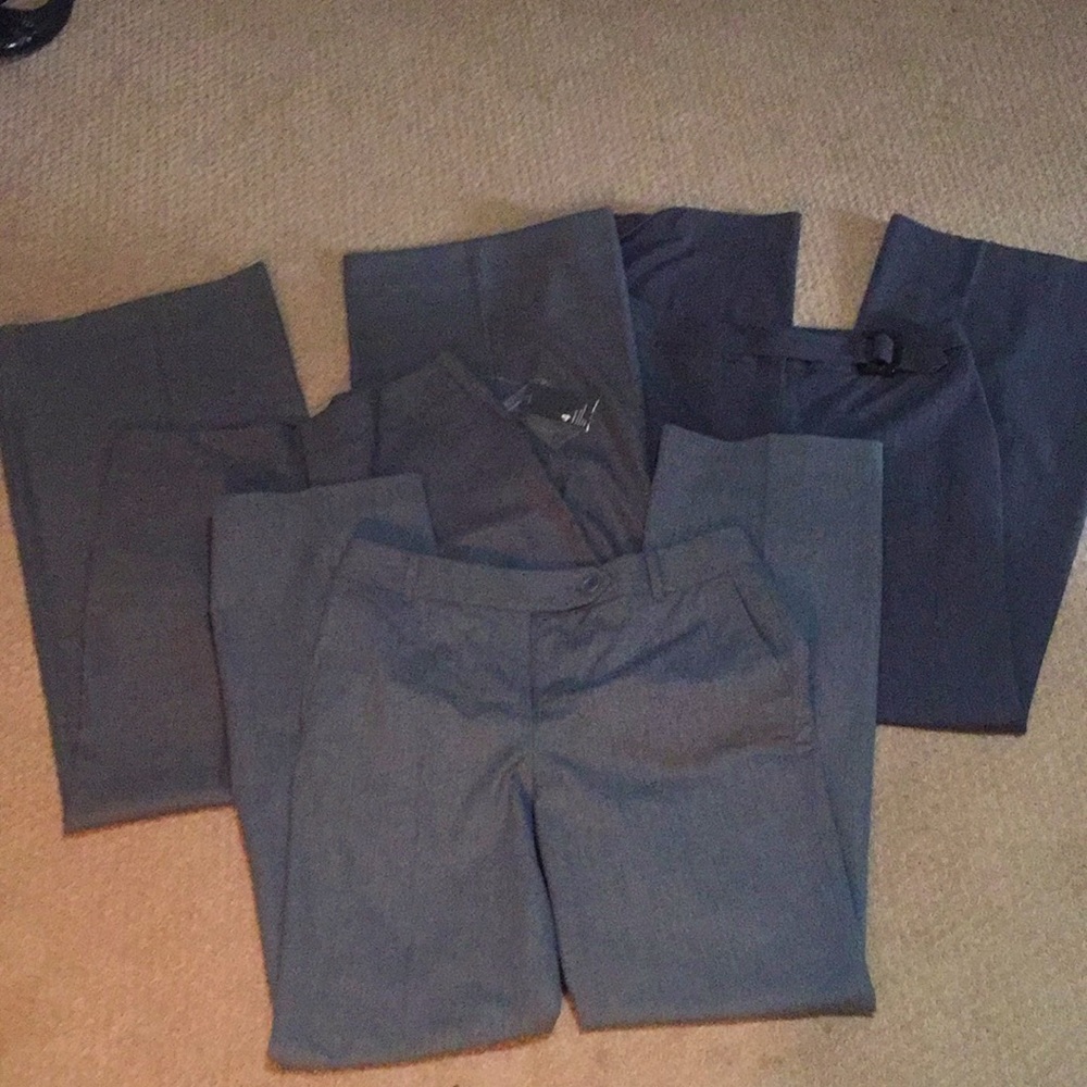 3 Barious shade of gray pants size 4 Loft mossimo